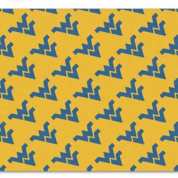 West Virginia 21”Square Collegiate Bandanna Yellow/Blue Mountaineer Apparel - Picture 2 of 3